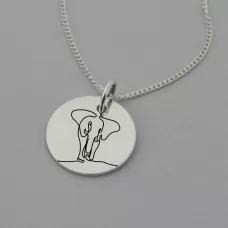 Full Elephant Engraved Necklace Full Elephant Engraved Necklace