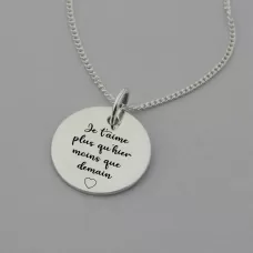 Poetry Engraved Pendant
