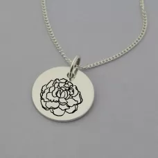 Carnation of January Birth Flower Pendant