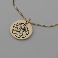 Carnation of January Rose Gold Birth Flower Pendant