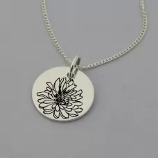 Chrysanthemum of November Birth Flower Pendant