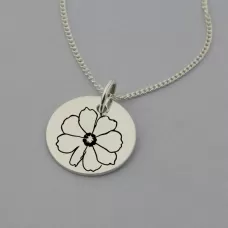 Cosmos of October Birth Flower Pendant