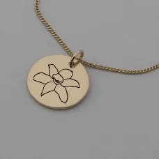 Daffodil of March Rose Gold Birth Flower Pendant