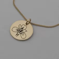 Iris of February Rose Gold Birth Flower Pendant Iris of February Rose Gold Birth Flower Pendant