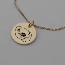 Poppy of August Rose Gold Birth Flower Pendant Poppy of August Rose Gold Birth Flower Pendant