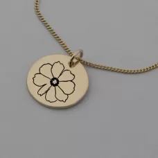 Cosmos of October Rose Gold Birth Flower Pendant
