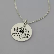 Water Lily of July Birth Flower Pendant Water Lily of July Birth Flower Pendant