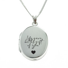 'Life gave me the gift of You' Sterling Silver Locket 'Life gave me the gift of You' Sterling Silver Locket