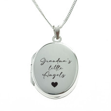 Grandma's Little Angels Sterling Silver Locket with Chain Grandma's Little Angels Sterling Silver Locket with Chain
