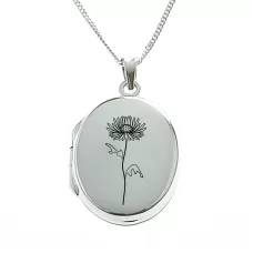 Aster September Birthflower Locket