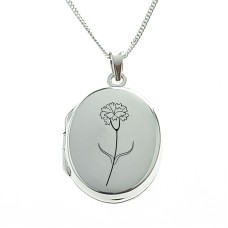 Carnation of January Birthflower Locket