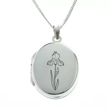 Iris of February Birthflower Locket Iris of February Birthflower Locket