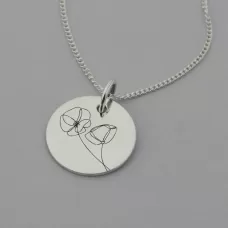 Flower Necklace with 'Be Still' Engraved on the Back Flower Necklace with 'Be Still' Engraved on the Back