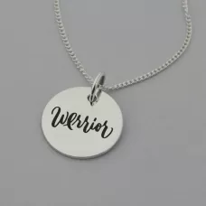 Warrior Necklace with 'My Story Isn't Over' Engraved on the Back
