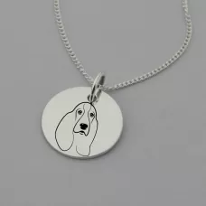Basset Hound Engraved Necklace Basset Hound Engraved Necklace