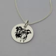 Border Collie Engraved Necklace Border Collie Engraved Necklace