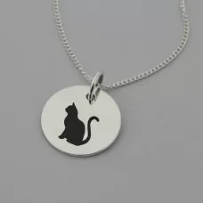 Cat Silhouette Sterling Silver Necklace Cat Silhouette Sterling Silver Necklace