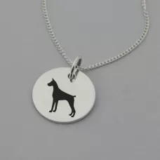 Doberman Silhouette Necklace Doberman Silhouette Necklace