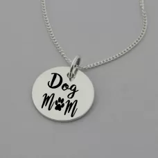 Dog Mom Engraved Necklace Dog Mom Engraved Necklace