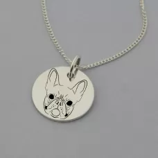 French Bulldog Silhouette Necklace French Bulldog Silhouette Necklace
