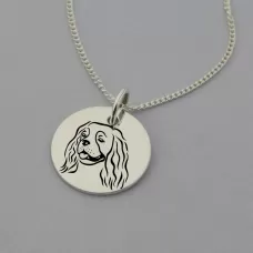 King Charles Spaniel Silhouette Necklace King Charles Spaniel Silhouette Necklace