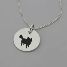 Long Haired Chihuahua Silhouette Necklace Long Haired Chihuahua Silhouette Necklace
