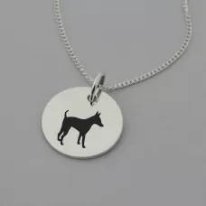 Miniature Doberman Pincher Silhouette Necklace Miniature Doberman Pincher Silhouette Necklace