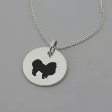 Pekingese Silhouette Necklace Pekingese Silhouette Necklace