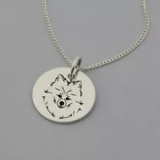 Pomeranian Silhouette Necklace Pomeranian Silhouette Necklace