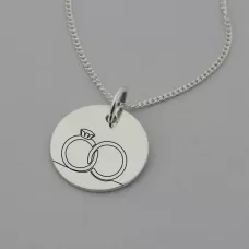 Engagement Rings Necklace with 'May our story continue forever' engraved on the reverse Engagement Rings Necklace with 'May our story continue forever' engraved on the reverse