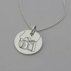 Camera Engraved Necklace Camera Engraved Necklace