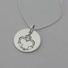 Claddagh Symbol Necklace with 'I give you my Heart' engraved on the reverse Claddagh Symbol Necklace with 'I give you my Heart' engraved on the reverse