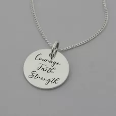 Courage Faith and Strength Necklace