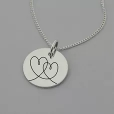 Double Heart Necklace with 'You will forever be my always' engraved on the reverse Double Heart Necklace with 'You will forever be my always' engraved on the reverse