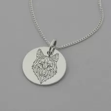 Geometric Wolf Engraved Necklace Geometric Wolf Engraved Necklace