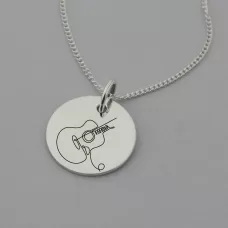 Guitar Engraved Necklace Guitar Engraved Necklace