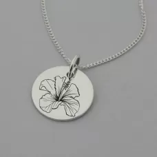 Hibiscus Engraved Necklace Hibiscus Engraved Necklace