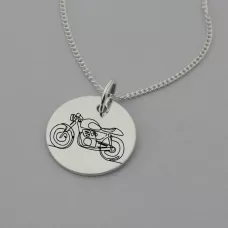 Motorbike Engraved Necklace Motorbike Engraved Necklace