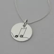 Music Note Necklace with 'Close your eyes. Listen. Nothing is missing.' on Reverse Music Note Necklace with 'Close your eyes. Listen. Nothing is missing.' on Reverse