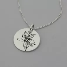 Orchid Engraved Necklace Orchid Engraved Necklace
