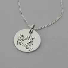 Road Motorbike Engraved Necklace Road Motorbike Engraved Necklace