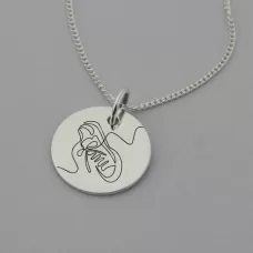 Running Shoe Necklace with 'I CAN' engraved on the back Running Shoe Necklace with 'I CAN' engraved on the back