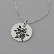 Snowflake Necklace with 'I am Unique' engraved at the back