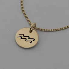 Aquarius Symbol Rose Gold Necklace
