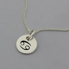 Cancer Symbol Silver Necklace