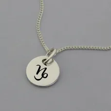 Capricorn Symbol Silver Necklace Capricorn Symbol Silver Necklace