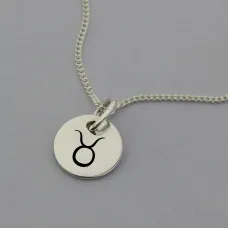 Taurus Symbol Silver Necklace Taurus Symbol Silver Necklace