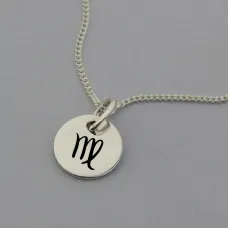 Virgo Symbol Silver Necklace Virgo Symbol Silver Necklace